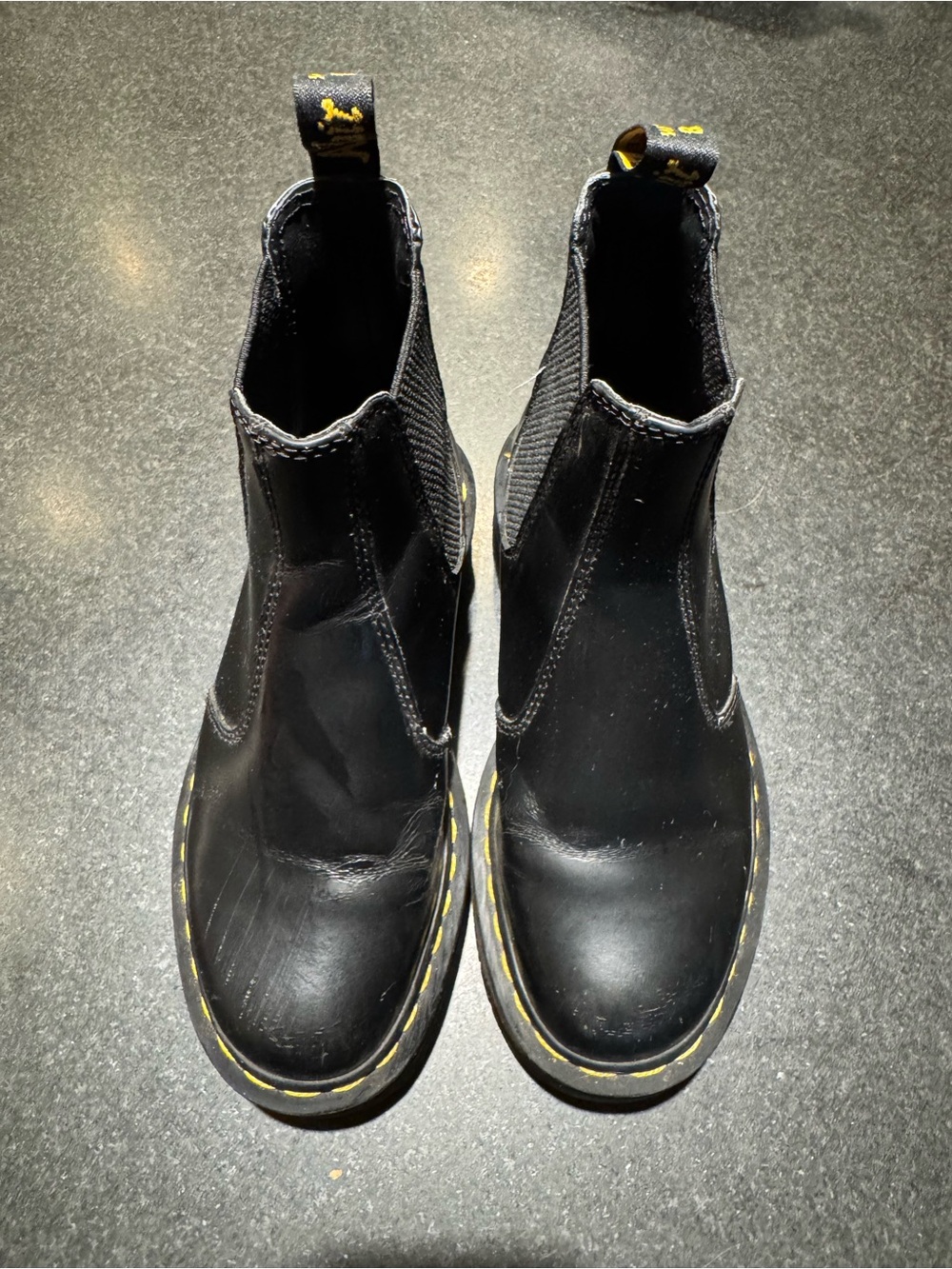 Dr Martens 2976 Smooth Leather Platform Chelsea Boots in Black - Picture 3 of 5